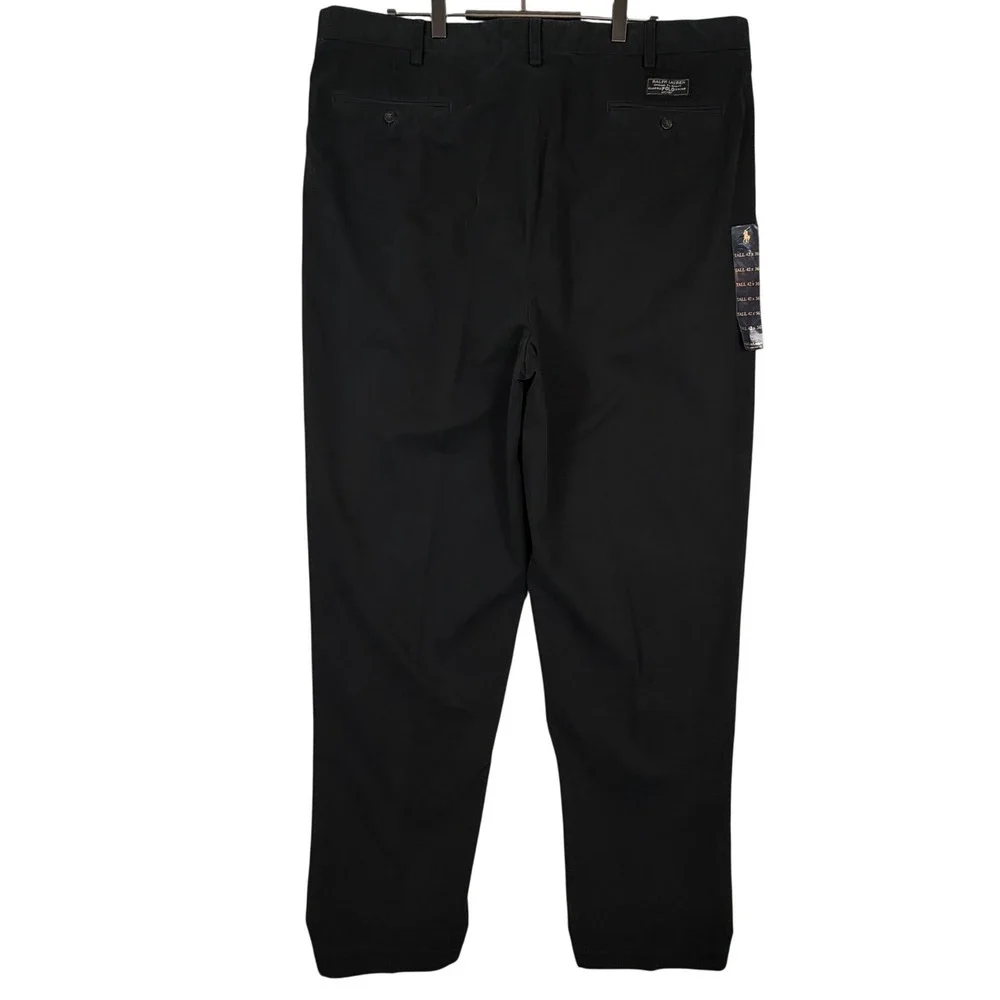 NWT Vintage Polo Ralph Lauren Andrew Pant Mens Two-Pleated Chino Trousers 42Tx35